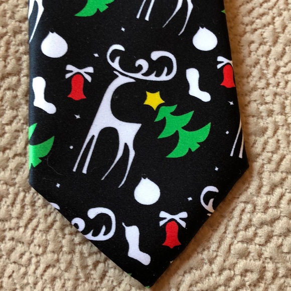 John William stylistic Christmas tie black - Picture 2 of 4